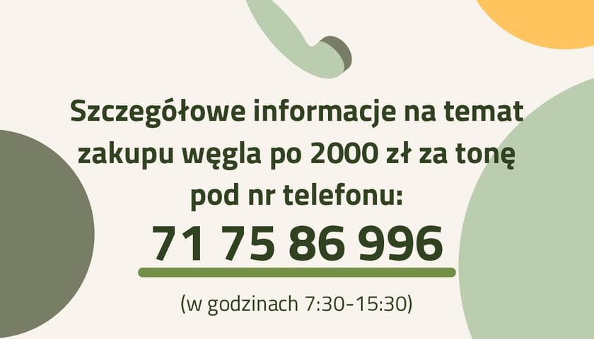 Szczegółowe informacje na temat zakupu węgla po 2000 zł za tonę pod nr telefonu: 71 75 86 996