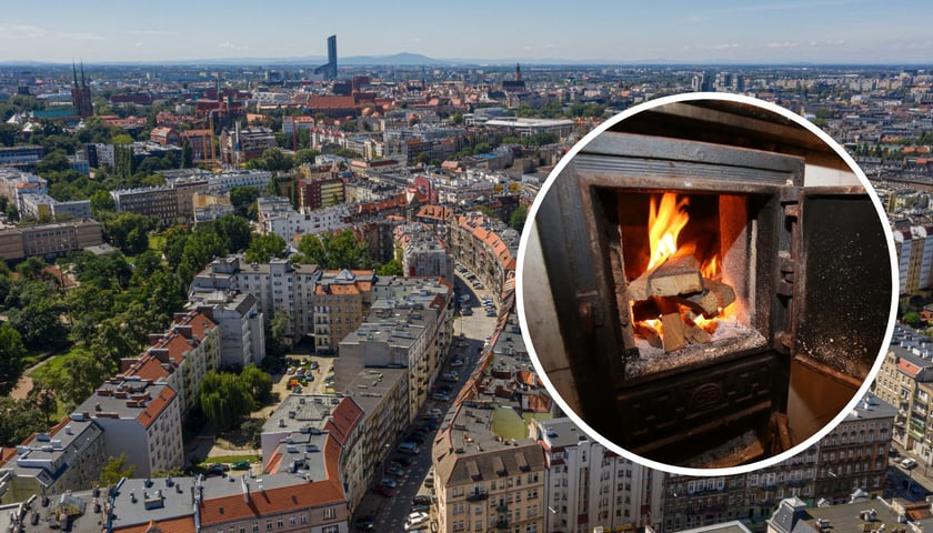 Panorama Wrocławia a w kółeczku piec - lato to najlepszy czas na jego wymianę na ekologiczne ogrzewanie