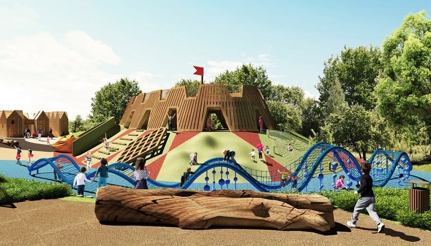 Wizualizacja nowego placu zabaw w parku Tysiąclecia
