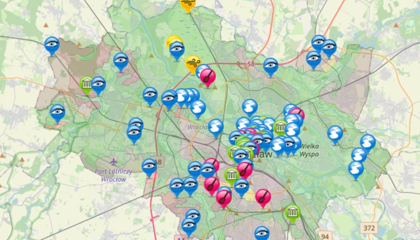 <p>Interaktywna mapa Wrocławia na stronie Żywa Planeta&nbsp;</p>