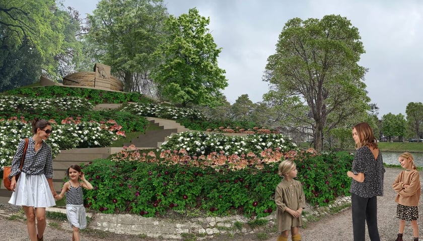 Wizualizacja Promenady Staromiejskiej na odcinku od Bastionu Sakwowego do ul. Oławskiej