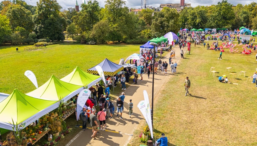 Piknik w parku Staszica z drona, 6 września 2025
