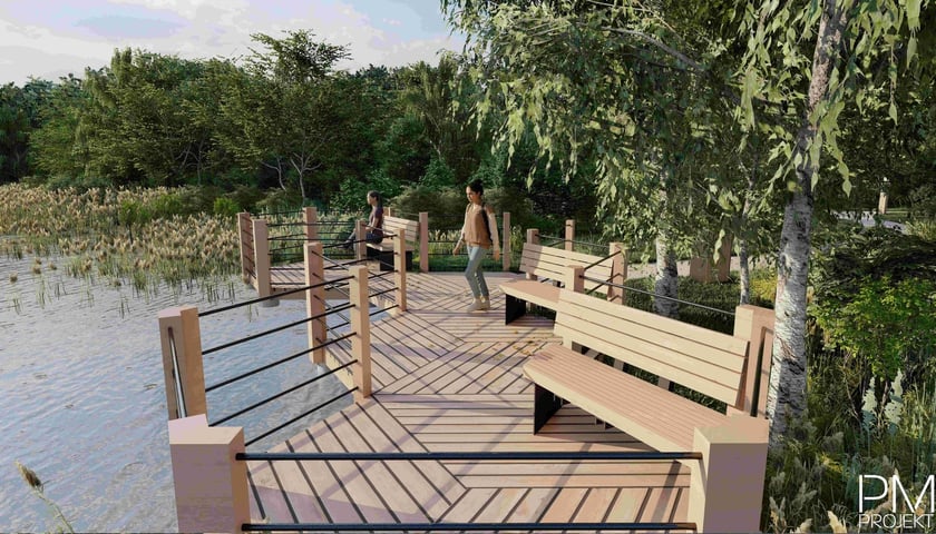 Drugi etap Smoczego Uroczyska - wizualizacja drewnianego pomostu