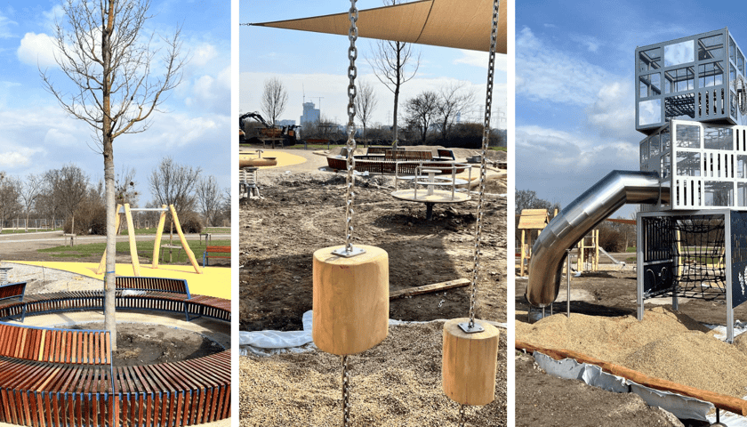 Kolaż 3 zdjęć: Górka Szczepińska w trakcie metamorfozy