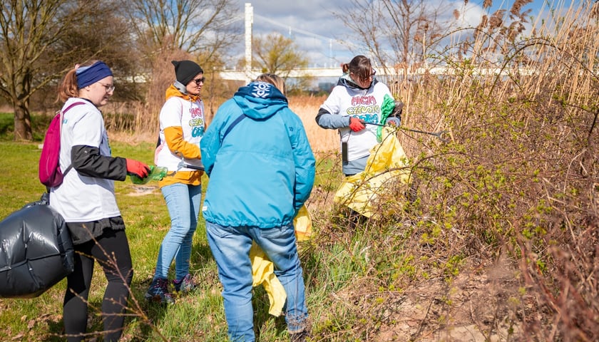 Akcja Czysta Odra, Wrocław, 8 kwietnia 2026, okolice Kładki Zwierzynieckiej