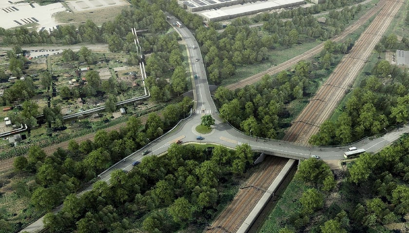 Wizualizacja przedstawia ulice Gazową i Karwińską po przebudowie