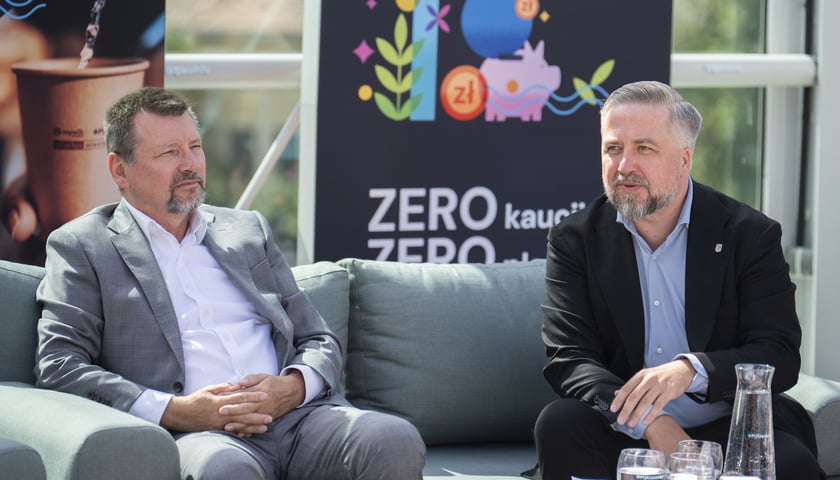 Witold Ziomek i Radosław Michalski, konferencja kampanii #PijKran&oacute;wkę, 20 sierpnia 2026, Concordia Desing