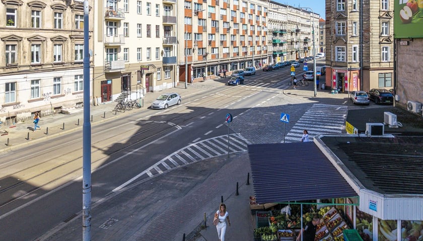 Ulica Nowowiejska z lotu ptaka