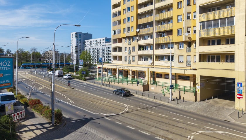 Ulica Nowowiejska z lotu ptaka