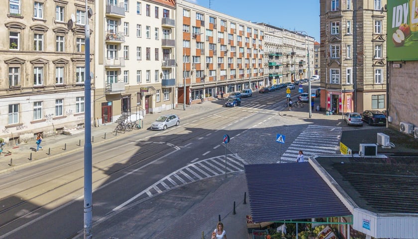 Ulica Nowowiejska z lotu ptaka