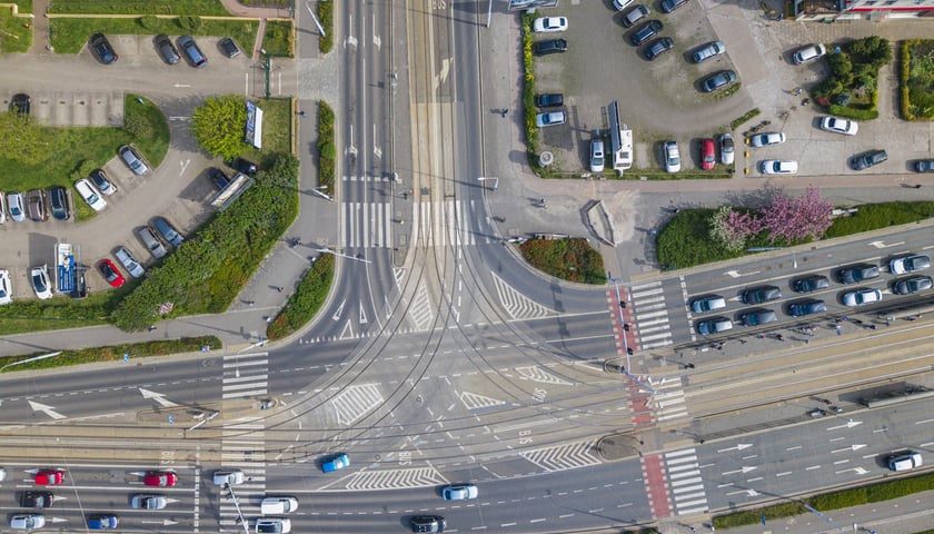 Skrzyżowanie ulicy Nowowiejskiej z Jedności Narodowej