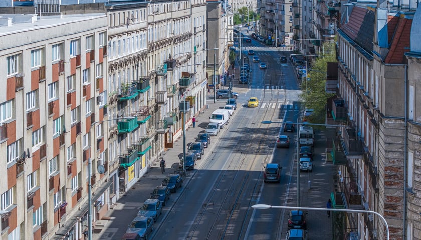 Ulica Nowowiejska z lotu ptaka