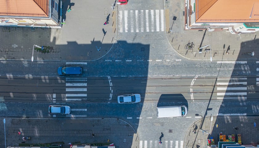 Ulica Nowowiejska z lotu ptaka