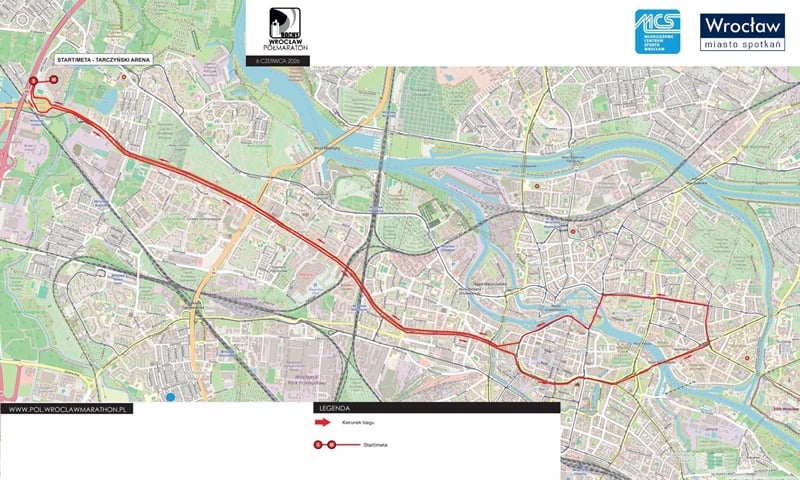 <p>Trasa 12. Nocnego Wrocław P&oacute;łmaratonu - mapa</p>