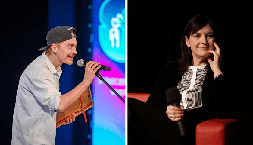 Laureaci 30 Kreatywnych Wrocławia: od lewej Filip Heliasz (2025), twórca profilu na Facebooku „Wrocław - inwestycje budowlane", obok pisarka Joanna Kuciel-Frydryszak (2019)