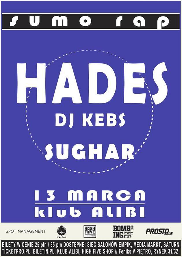 Koncert: Hades, DJ Kebs, Sughar