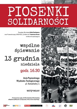 Rocznica stanu wojennego - wspólne śpiewanie piosenek Solidarności