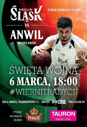 Śląsk Wrocław kontra Anwil Włocławek