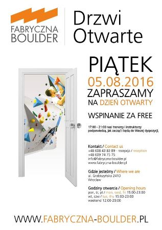 Dzień otwarty w Fabryczna Boulder