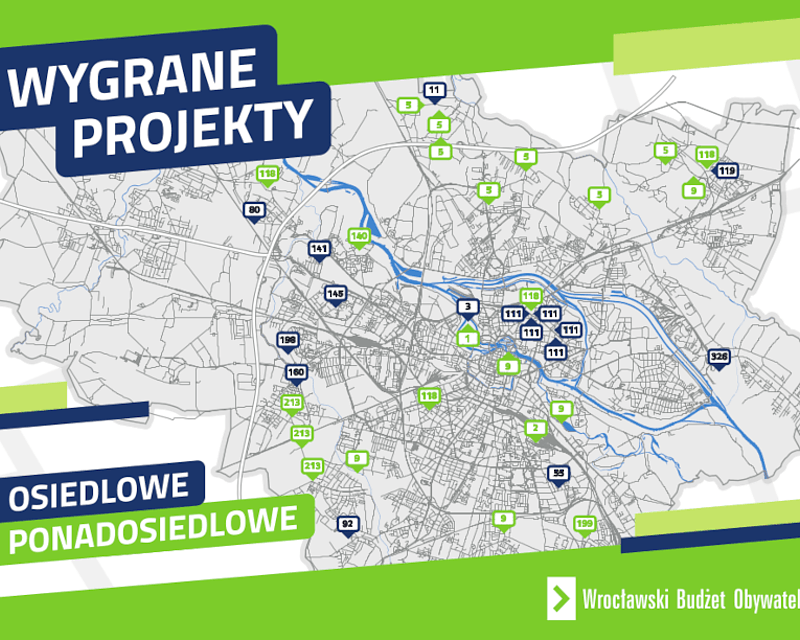 Gdzie powstaną projekty wybrane w WBO 2021. Mapa