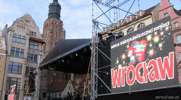 Wrocławska scena koncertu WOSP