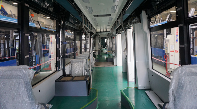 Wnętrze tramwaju Moderus Gamma 2.
