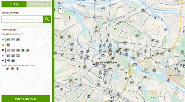caching mapa Geocaching in Wroclaw – treasures are around us | .wroclaw.pl caching mapa
