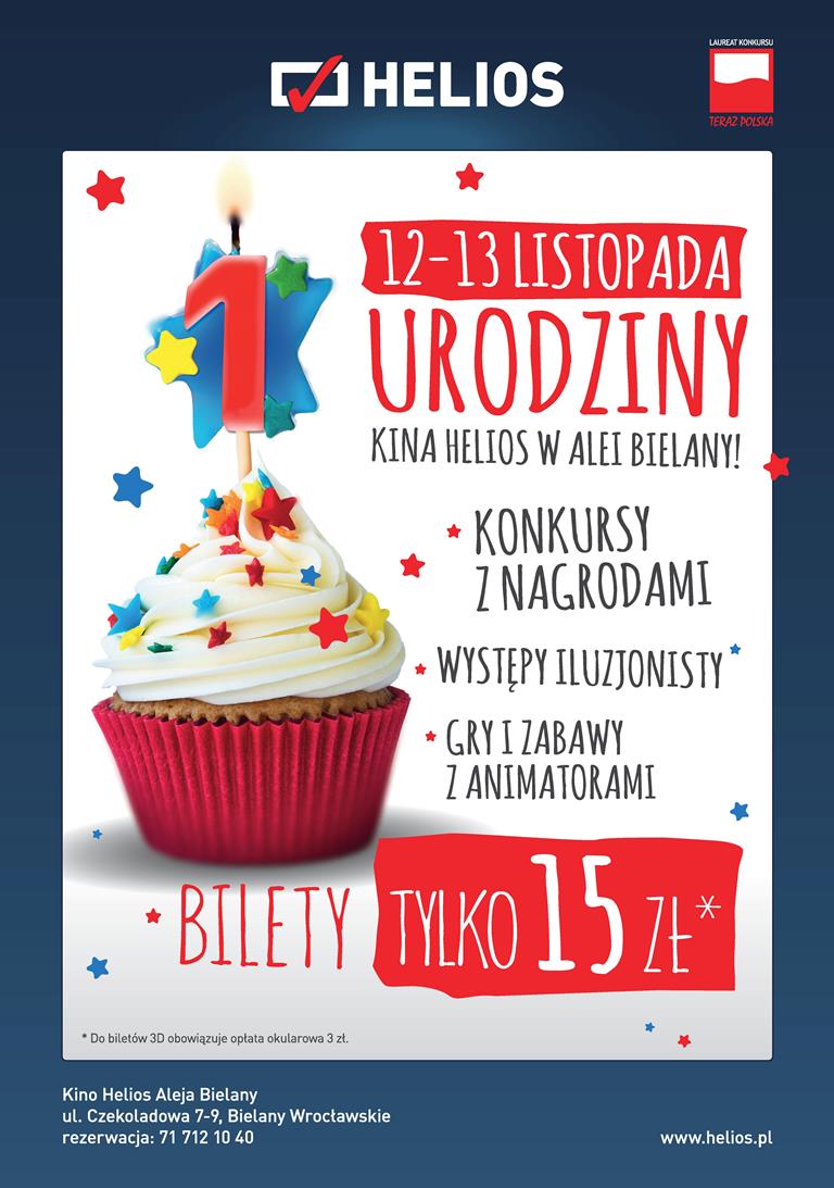 Zaproszenia Na Urodzinowe Seanse Kina Helios Bielany Wwwwroclawpl