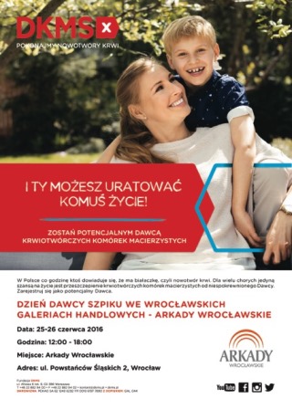 Dni Dawcy Szpiku w Arkadach Wrocławskich i Sky Tower