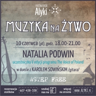 Natalia Podwin na żywo w Restauracji ALYKI