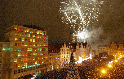 świąteczny pokaz Projektu P.I.W.O. Light Show.