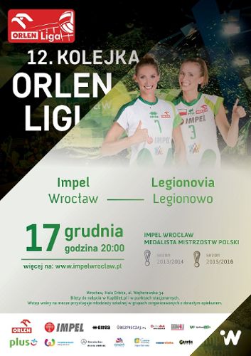 12. kolejka Orlen Ligi Impel Wrocław : Legionovia Legionowo