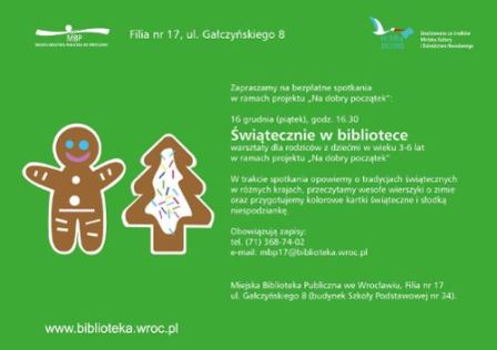 Świątecznie w bibliotece – warsztaty dla rodziców z dziećmi