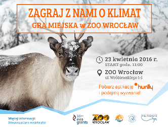 Gra miejska w zoo „ZAGRAJ Z NAMI O KLIMAT”!