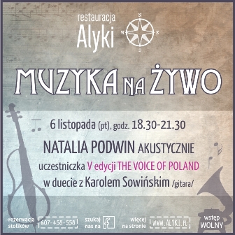 Natalia Podwin na żywo w Restauracji ALYKI