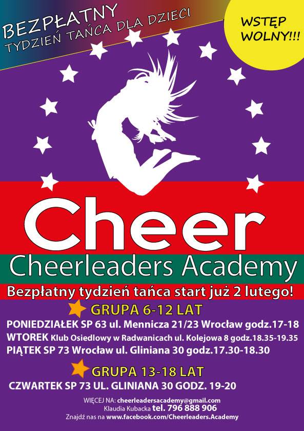 Bezpłatny Tydzień Tańca w Cheerleaders Academy! 2.02-6.02.2015