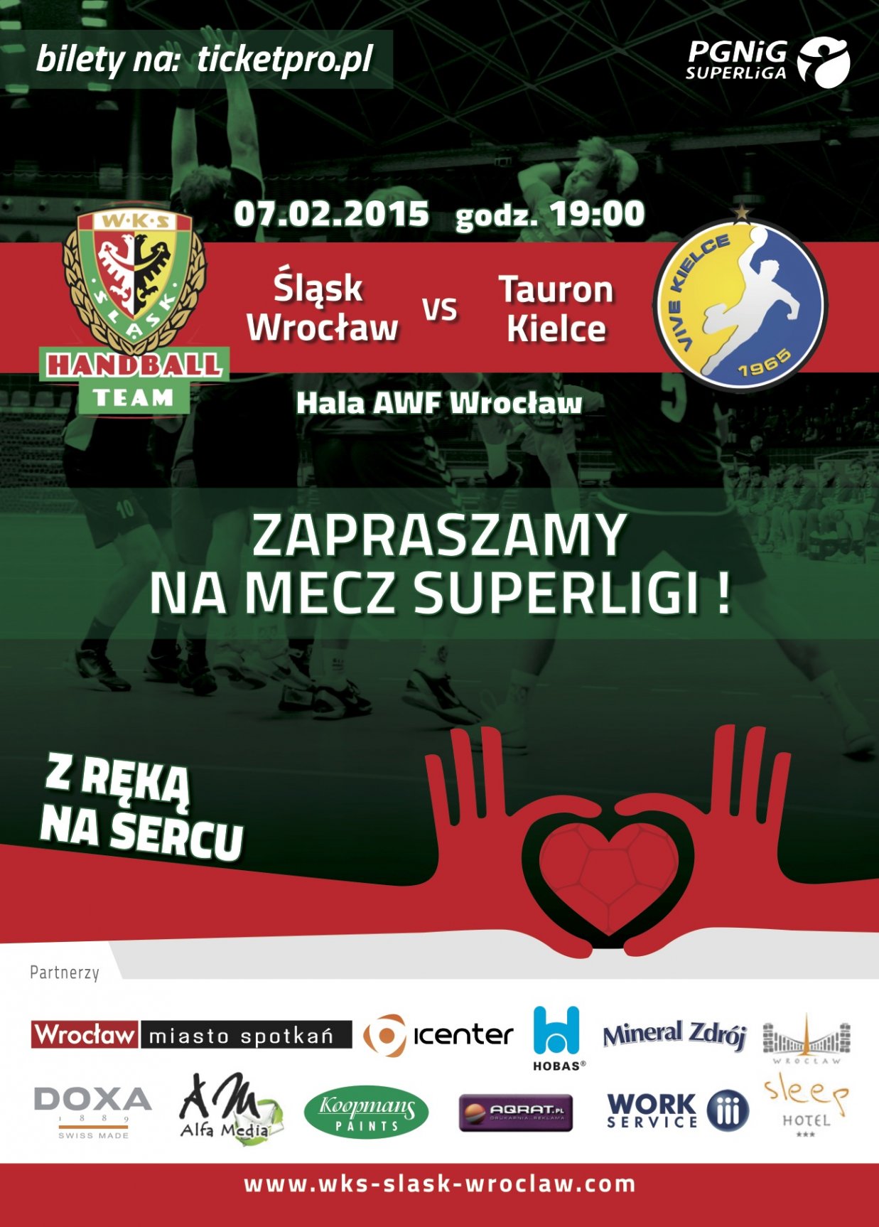 Mecz ekstraklasy piłkarzy ręcznych - Śląsk Wrocław - Vive Kielce