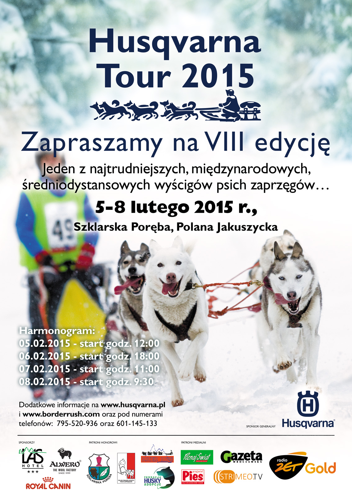 Husqvarna Tour 2015 - wyścigi psich zaprzęgów