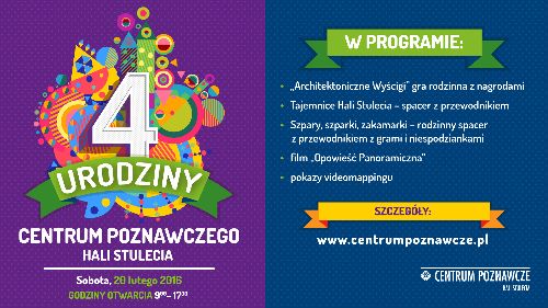 IV Urodziny Centrum Poznawczego Hali Stulecia