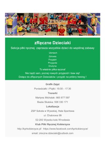 zRęczne Dzieciaki - wielka przygoda, małych sportowców