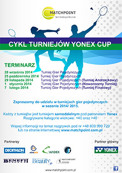 Turniej Gier Pojedynczych Matchpoint Yonex Cup