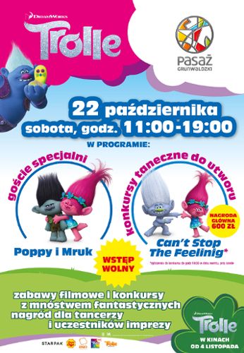 Impreza filmowa „Trolle” w Pasażu Grunwaldzkim
