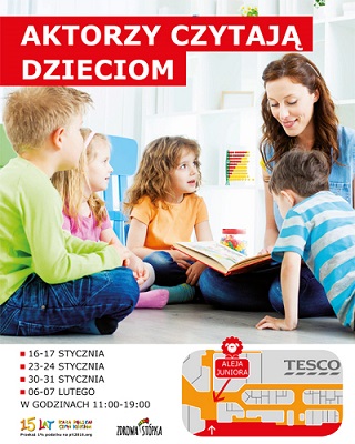 Aktorzy czytają dzieciom w Alei Bielany