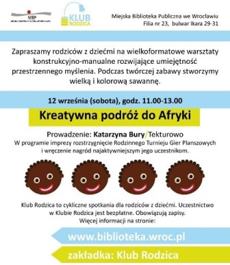 Kreatywna podróż do Afryki – zajęcia w Klubie Rodzica
