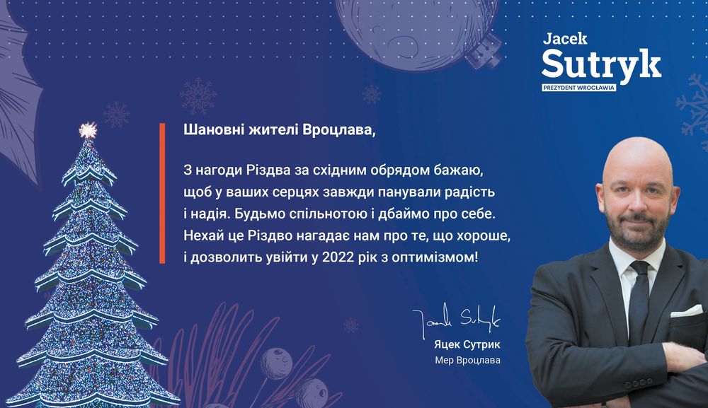 Życzenia świąteczne dla prawosławnych i grekokatolików prezydent Wrocławia Jacek Sutryk
