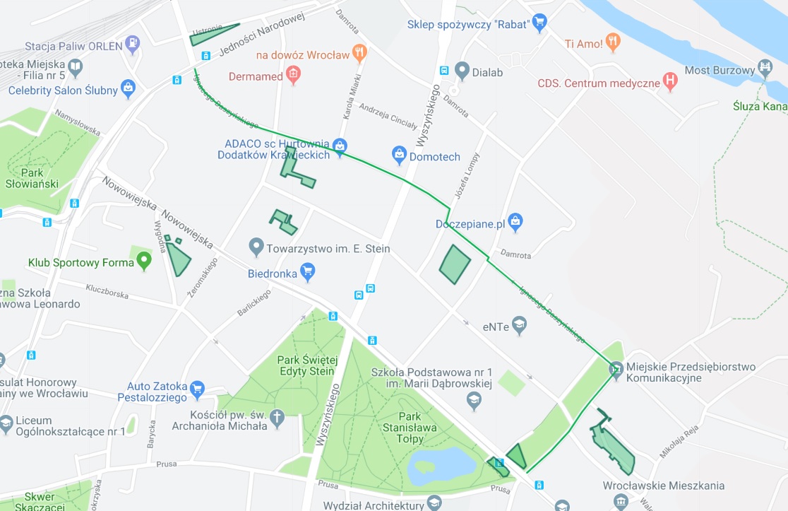 Mapa parków kieszonkowych Grow Green
