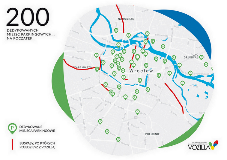 200 miejsc parkingowych dla Vozilli w centrum miasta