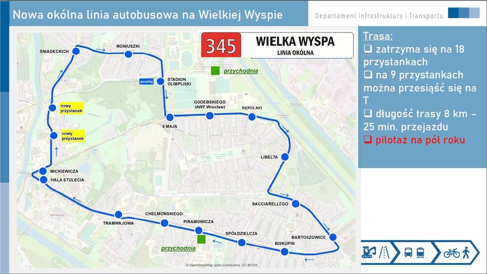 trasa linii okólnej 345 na Wielkiej Wyspie