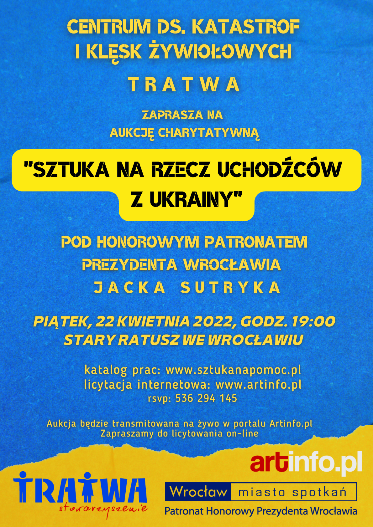 plakat charytatywnej aukcji dzieł sztuki