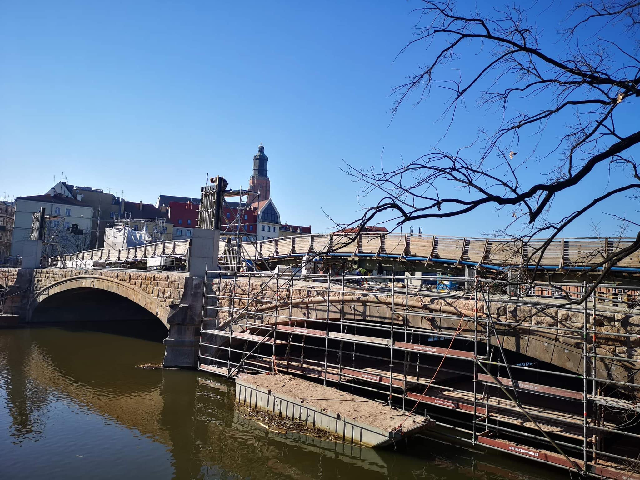Odcinek 101 - plac budowy remontowanych mostów Pomorskich 